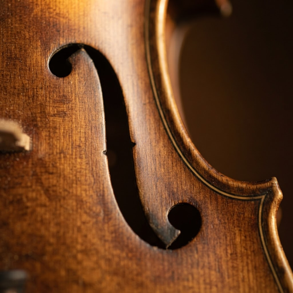 F-hole detail of a Kono violin